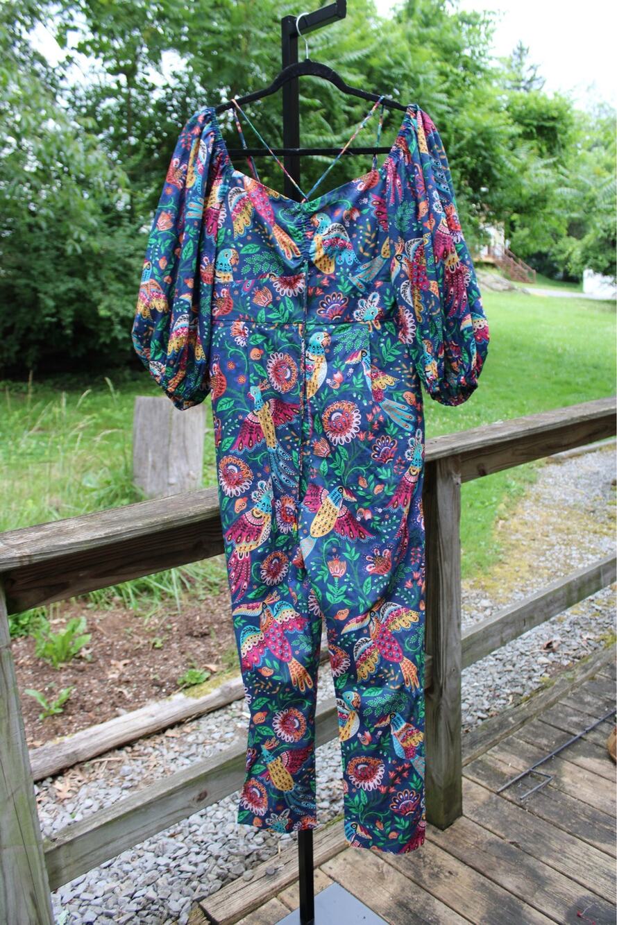Farm Rio Tropical Birds Jumpsuit | Size S | NWT | Organic Cotton | MSRP $220